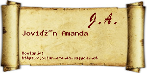 Jovián Amanda névjegykártya